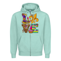 Seafoam mardi gras love olivia Zipper Hoodie - OliviaCreatesArt