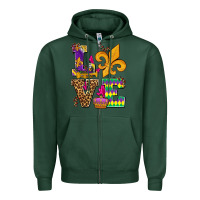 Sports Green mardi gras love olivia Zipper Hoodie - OliviaCreatesArt
