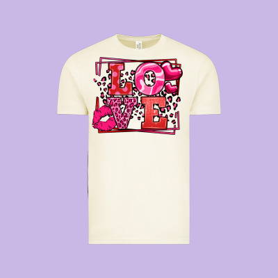 Love Valentine's Day Leopard Frame Vintage Tee Designed By Lillyallendesigns