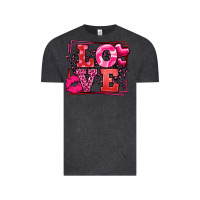 Vintage Black Love Valentine's Day leopard frame Vintage Tee - LillyAllenDesigns