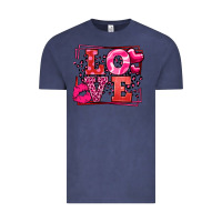Vintage Denim Love Valentine's Day leopard frame Vintage Tee - LillyAllenDesigns