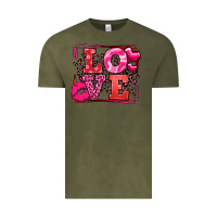 Vintage Olive Love Valentine's Day leopard frame Vintage Tee - LillyAllenDesigns