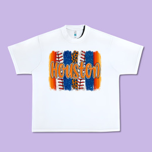 Houston Baseball Team Spirit Brushstrokes Urban Heavy Tee Designed By Artiststas