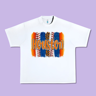 Houston Baseball Team Spirit Brushstrokes Urban Heavy Tee Designed By Artiststas