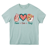 Peace Love Corgi Heavy Core Tee | Teevron
