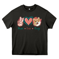 Asphalt Peace Love Corgi Heavy Core Tee - Jasminsmagicworld