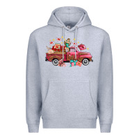 Heather Grey Western Valentines Day Truck Photography Love Side Premium Hoodie - FaDigitalArtStudio