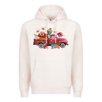 Pale Pink Western Valentines Day Truck Photography Love Side Premium Hoodie - FaDigitalArtStudio