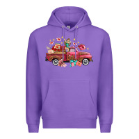 Purple Western Valentines Day Truck Photography Love Side Premium Hoodie - FaDigitalArtStudio