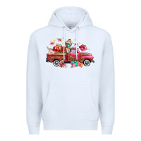 White Western Valentines Day Truck Photography Love Side Premium Hoodie - FaDigitalArtStudio