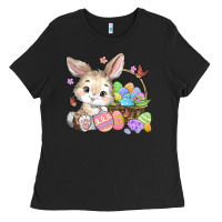 Black easter bunny Ladies Tee - MaliasSmallBusiness