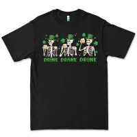 Black drink drank drunk st. patricks day skeletons Premium Tee - MaliasSmallBusiness
