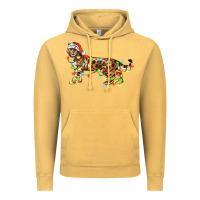 Vintage Mustard christmas bengal cat Vintage Hoodie - LillyAllenDesigns