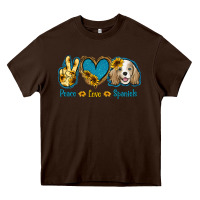 Chocolate Brown Peace Love Cocker Spaniel Heavy Core Tee - Jasminsmagicworld