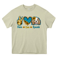 Mossy Peace Love Cocker Spaniel Heavy Core Tee - Jasminsmagicworld
