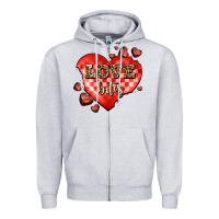 Heather Grey love bites olivia Zipper Hoodie - OliviaCreatesArt