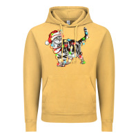 Vintage Mustard christmas american shorthair cat Vintage Hoodie - LillyAllenDesigns