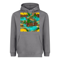 Storm Lake Boat Rudder And Sunflowers Seamless Pattern Heavyweight Hoodie - BundleAndBundleShop
