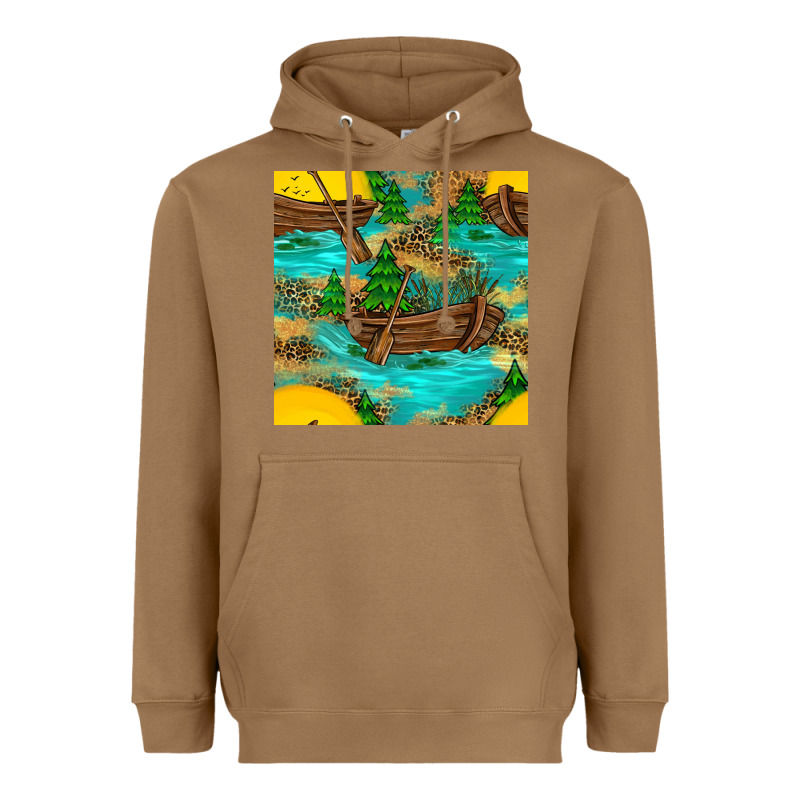 Lake Boat Rudder And Sunflowers Seamless Pattern Heavyweight Hoodie by BundleAndBundleShop | Teevron