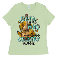 Matcha just a girl who loves country music Ladies Tee - MaliasSmallBusiness