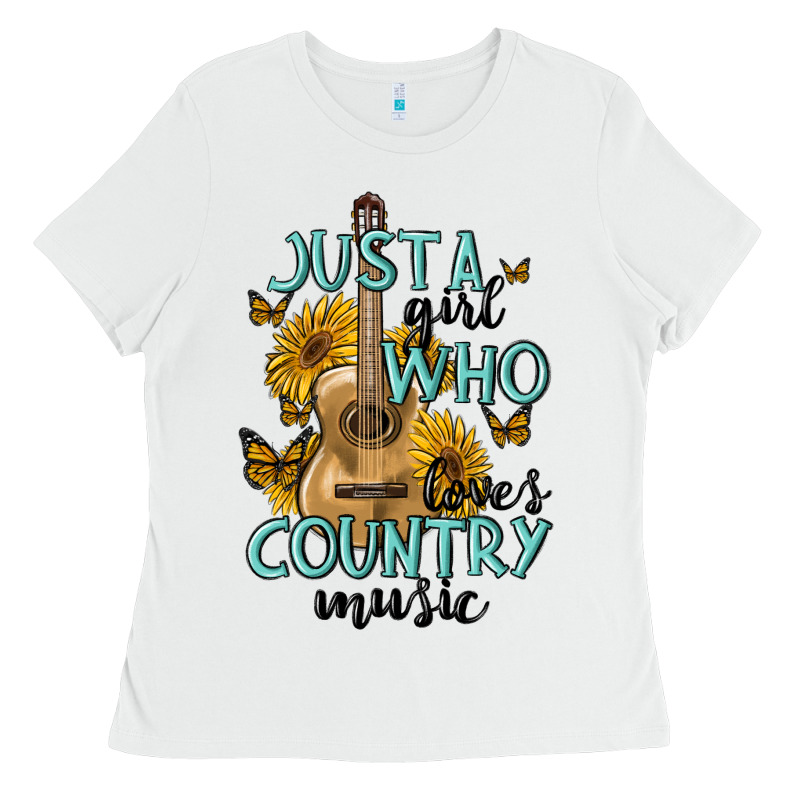 Just A Girl Who Loves Country Music Ladies Tee by MaliasSmallBusiness | Teevron