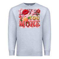 Heather Grey love you more Premium Sweatshirt - FaDigitalArtStudio