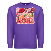 Purple love you more Premium Sweatshirt - FaDigitalArtStudio