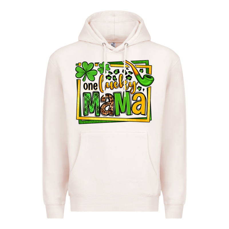One Lucky Mama St. Patrick's Premium Hoodie by OliviaCreatesArt | Teevron