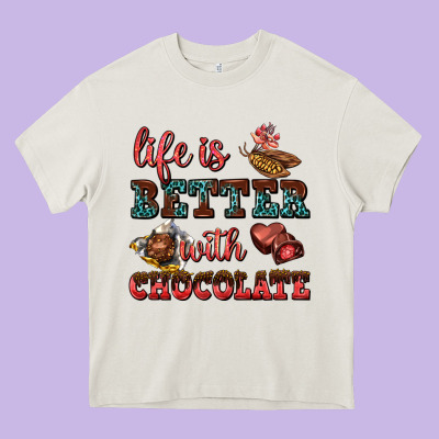 Life Is Better With Chocolate Heavy Core Tee Designed By Adodesignshop