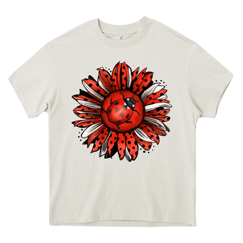 Ladybug Sunflower Heavy Core Tee by Jasminsmagicworld | Teevron