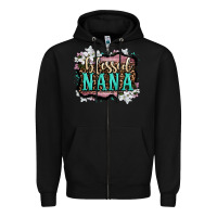 Black blessed nana Zipper Hoodie - OliviaCreatesArt