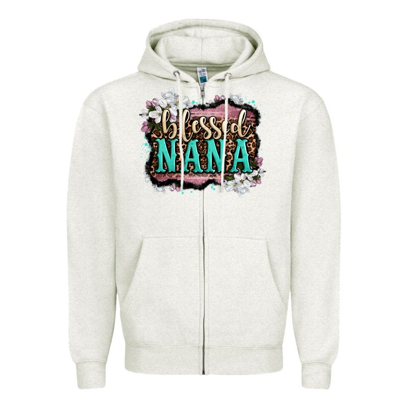 Blessed Nana Zipper Hoodie by OliviaCreatesArt | Teevron