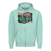Seafoam blessed nana Zipper Hoodie - OliviaCreatesArt