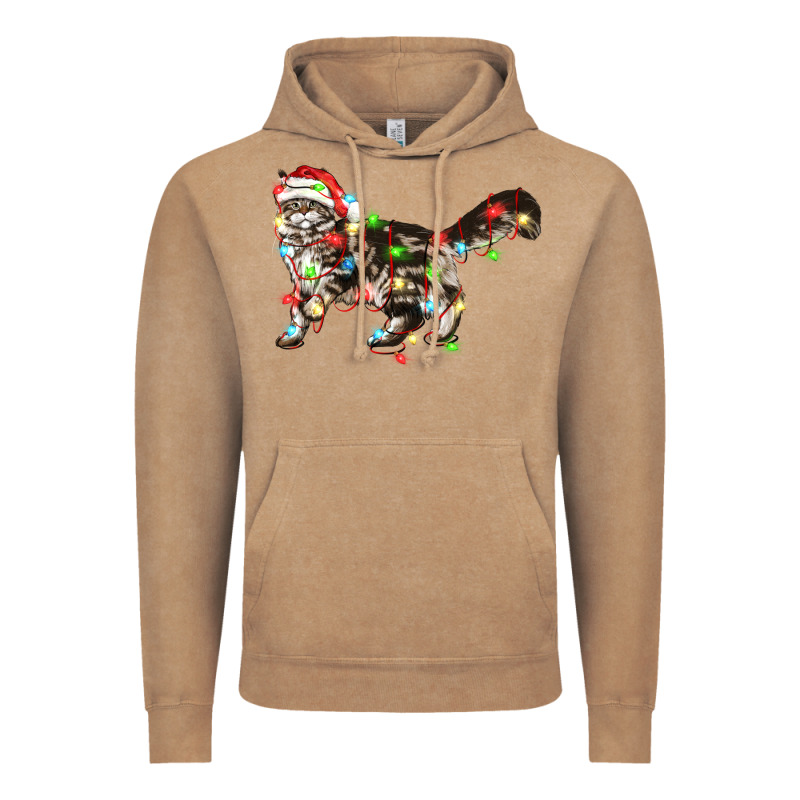 Christmas Christmas Maine Coon Cat Cat Vintage Hoodie by LillyAllenDesigns | Teevron