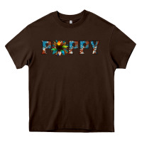 Chocolate Brown poppy cowhide sunflower Heavy Core Tee - Jasminsmagicworld
