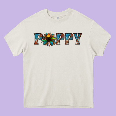 Poppy Cowhide Sunflower Heavy Core Tee Designed By Jasminsmagicworld