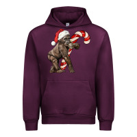Mauve Wine Christmas Candy Cane Baby Gorilla Urban Hoodie - LillyAllenDesigns