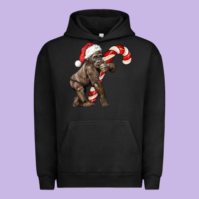 Christmas Candy Cane Baby Gorilla Urban Hoodie Designed By Lillyallendesigns
