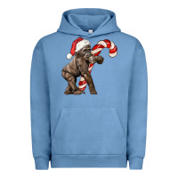 Pigment Pebble Blue Christmas Candy Cane Baby Gorilla Urban Hoodie - LillyAllenDesigns