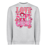 Heather Grey Love Hope Cure Cancer Awareness Heavyweight Sweatshirt - HowdyJamesFarm