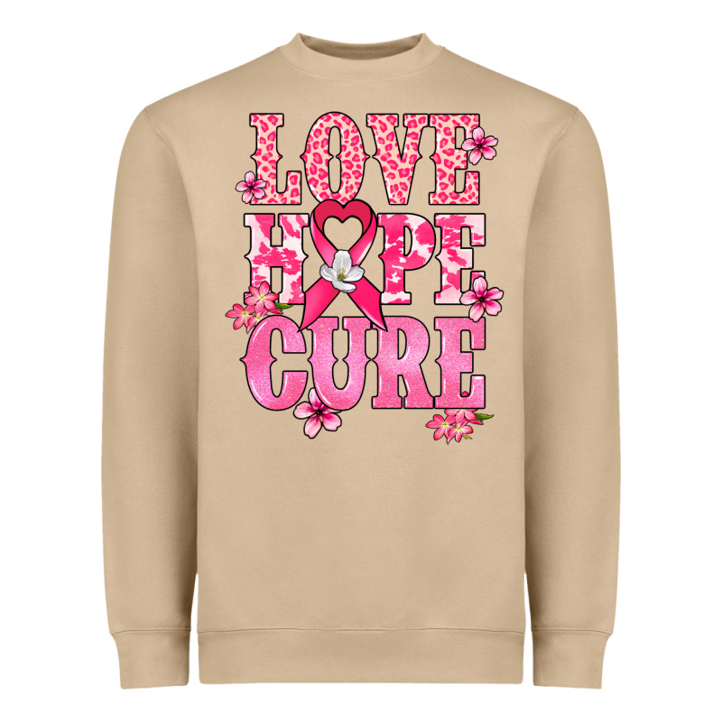 Love Hope Cure Cancer Awareness Heavyweight Sweatshirt by HowdyJamesFarm | Teevron
