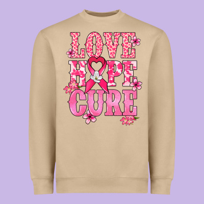 Love Hope Cure Cancer Awareness Heavyweight Sweatshirt Designed By Howdyjamesfarm