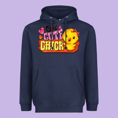 One Cute Chick Heavyweight Hoodie Designed By Fadigitalartstudio