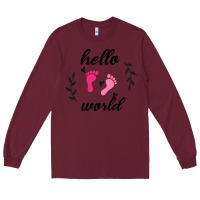 Burgundy Hello world Long Sleeve Tee - Bettercallsaul