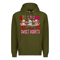 Army Green Valentine's Day my class is full of sweet hearts Premium Hoodie - FaDigitalArtStudio