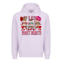 Lilac Valentine's Day my class is full of sweet hearts Premium Hoodie - FaDigitalArtStudio