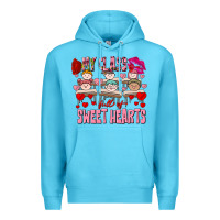 Ocean Blue Valentine's Day my class is full of sweet hearts Premium Hoodie - FaDigitalArtStudio