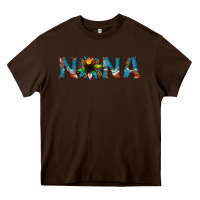 Chocolate Brown nana cowhide sunflower Heavy Core Tee - Jasminsmagicworld