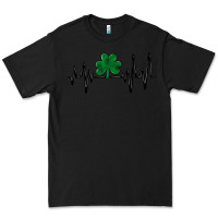 Black shamrock heartbeat Premium Tee - MaliasSmallBusiness