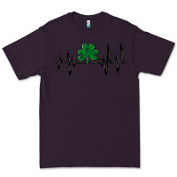 Plum shamrock heartbeat Premium Tee - MaliasSmallBusiness